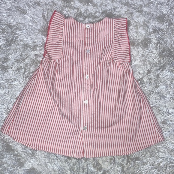 Cyrillus Paris seersucker smocked stripe dress 6m - Picture 3 of 8